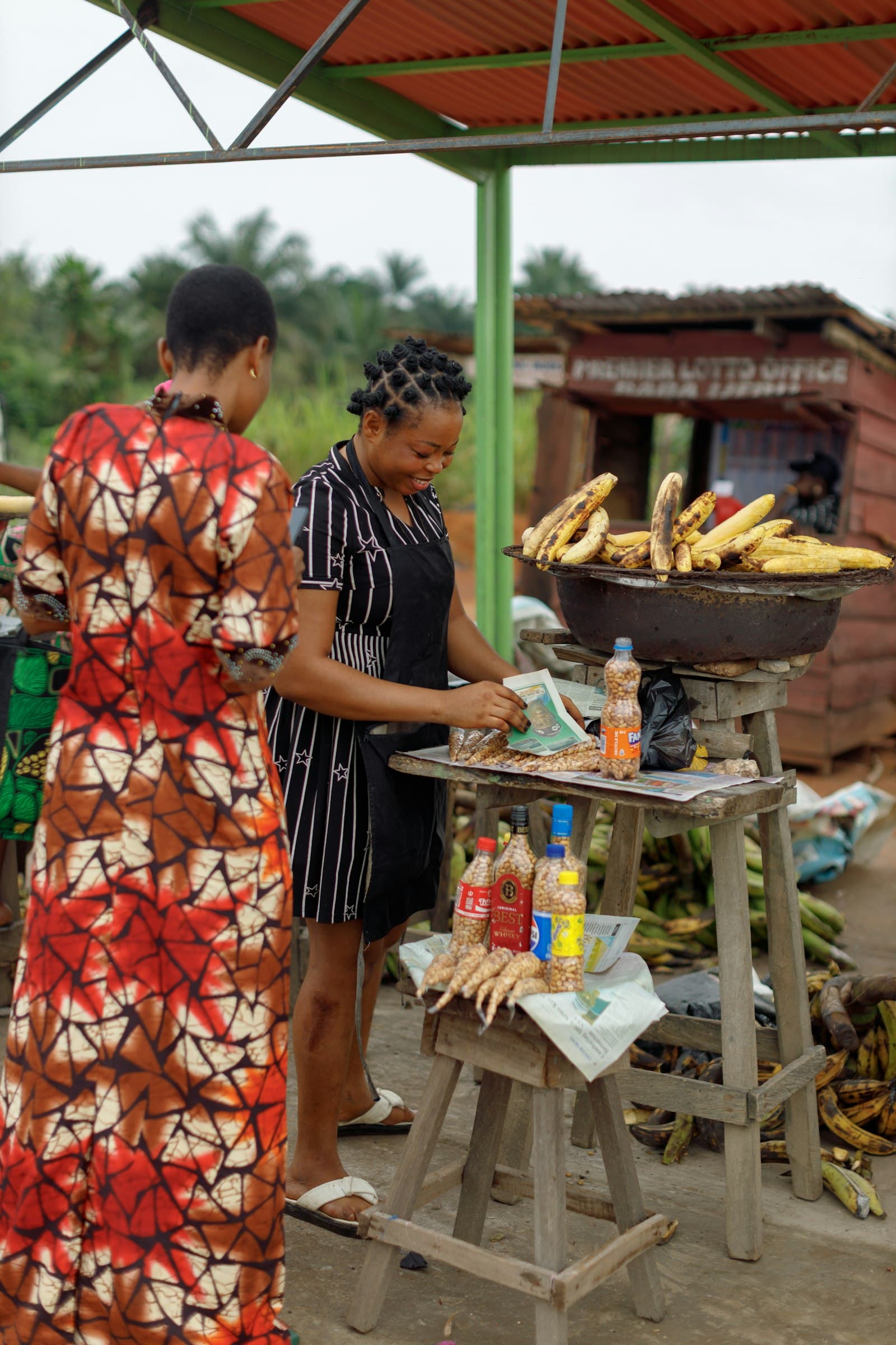 A busy street food stall